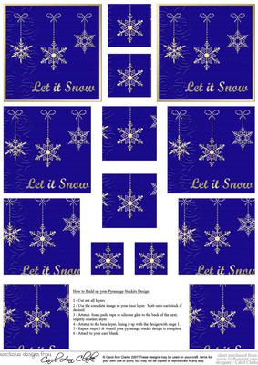 Xmas Let It Snowflakes Pyramage Sheet