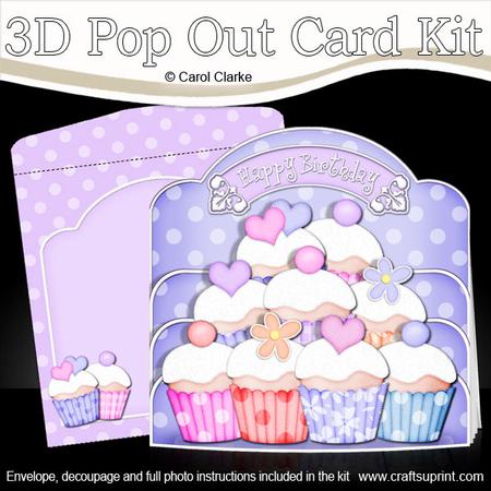 3D Cupcakes Pop Out Card Kit