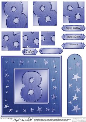 8th Bright Metallic Age Quick Card with Twisted Pyramage