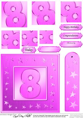 8th Bright Metallic Age Quick Card with Twisted Pyramage