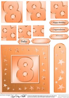 8th Bright Metallic Age Quick Card with Twisted Pyramage
