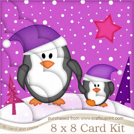 8 x 8 Xmas Penguin Felties Kit with Scalloped Corners
