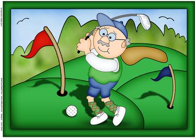A4 Bert Loves Golf Card Topper