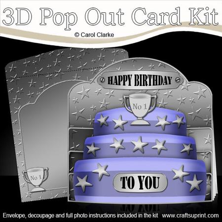 3D Male Birthday Cake Pop Out Card Kit