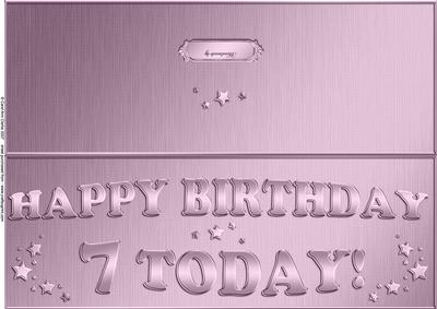 Large Dl 7th Birthday Quick Cut and Fold Card