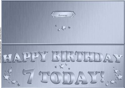 Large Dl 7th Birthday Quick Cut and Fold Card