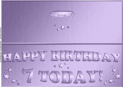 Large Dl 7th Birthday Quick Cut and Fold Card
