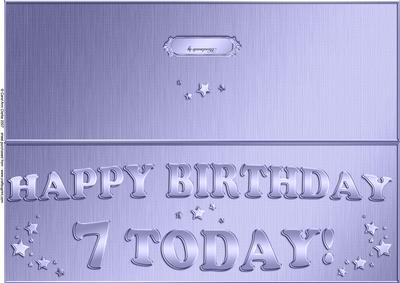 Large Dl 7th Birthday Quick Cut and Fold Card