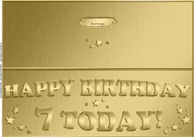 Large Dl 7th Birthday Quick Cut and Fold Card