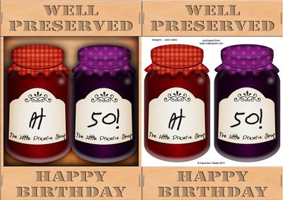 A5 Novelty Well Preserved 50th Birthday Jams 3D Decoupage