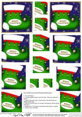 Christmas Stocking - Twisted Pyramage sheet
