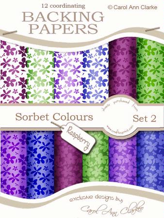 Sorbet Raspberry Floral Backing Papers