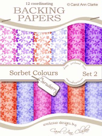 Sorbet Strawberry Floral Backing Papers