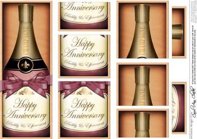 Dl Anniversary Champers in a Box with Top N Bottom Stacker