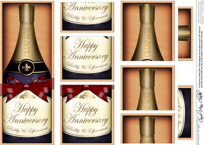 Dl Anniversary Champers in a Box with Top N Bottom Stacker