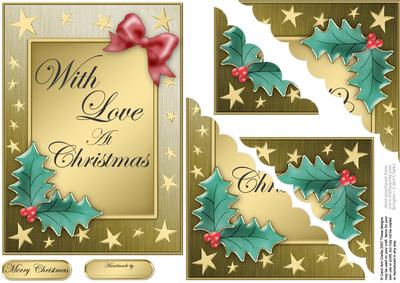Elegant Christmas Greeting Quick Card Corner Side Stacker