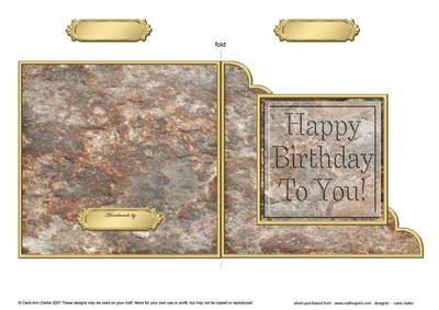 Set in Stone Birthday Cut and Fold Corner Card