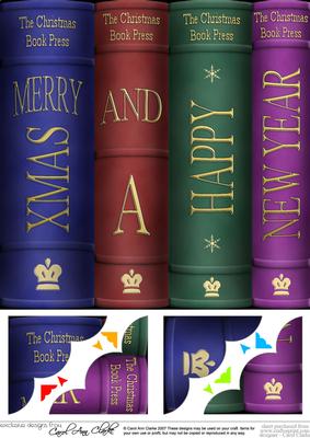 8 x 8 Merry Christmas Books Scalloped Corner Topper