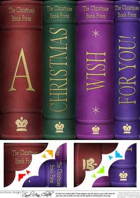 8 x 8 Merry Christmas Books Scalloped Corner Topper