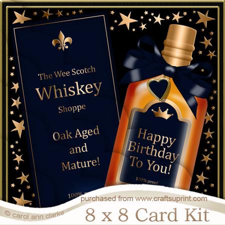 8 x 8 Birthday Whisky Kit with Scalloped Corners