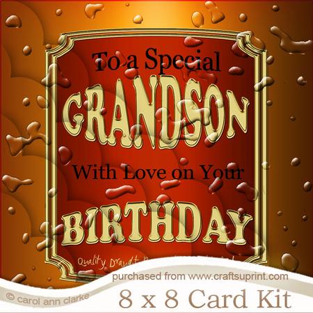 8 x 8 Birthday Grandson Beer Label Kit with Scalloped Corner