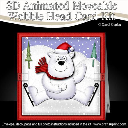 3D Ben Polar Bear Animated Moveable Wobble Head Card Kit