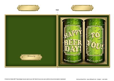 Happy Beerday to You Beer Cans Cut and Fold Card