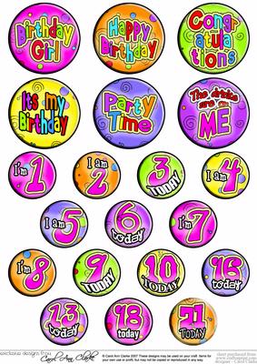 Birthday Girl Badges
