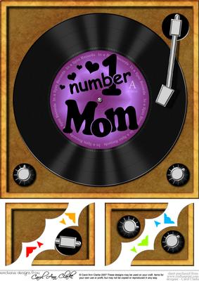 8 x 8 Number 1 Mom Record Scalloped Corner Topper