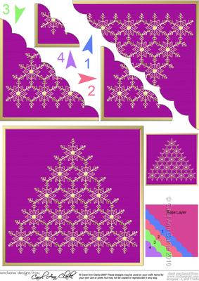 Xmas Snowflake Tree Scallop Corner Side Stacker Topper
