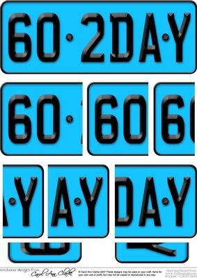 60th Birthday Fun Novelty Number Plate Side Stacker Topper