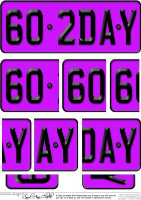 60th Birthday Fun Novelty Number Plate Side Stacker Topper