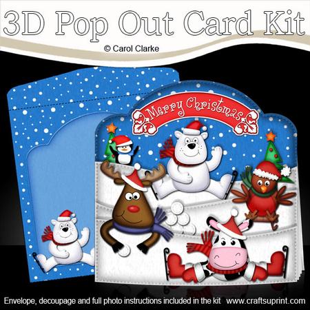 3D Xmas Festive Friends Pop Out Card Kit