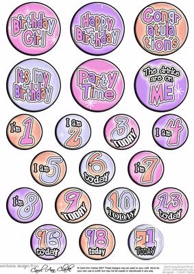 Birthday Girl Badges