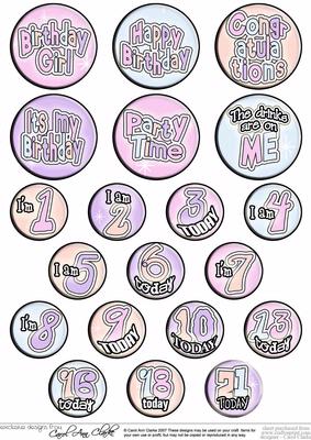Birthday Girl Badges