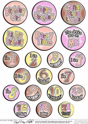 Birthday Girl Badges