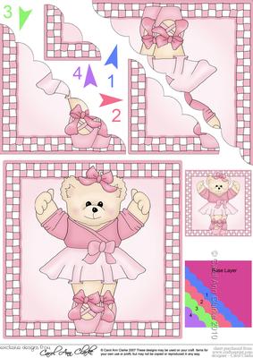 Ballerina Teddy Scallop Corner Side Stacker Topper