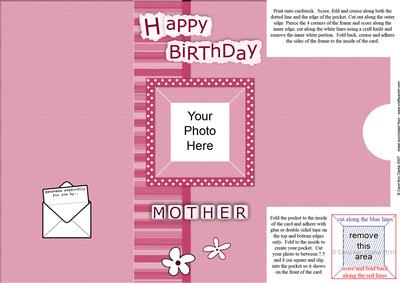 Add a Photo Birthday Mother with Easy Fold Frame