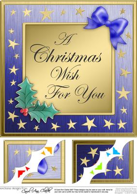 8 x 8 Elegant Christmas Greetings Scalloped Corner Topper