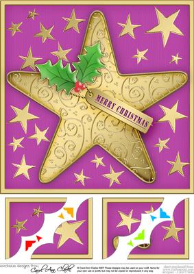 8 x 8 Xmas Star Scalloped Corner Topper