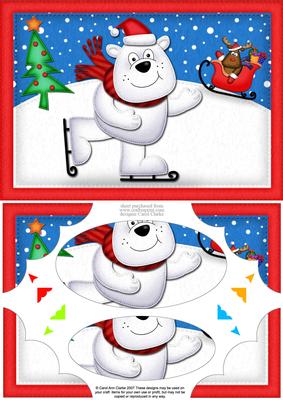 A5 Xmas Ben Polar Bear Scallop Corners and Pyramage