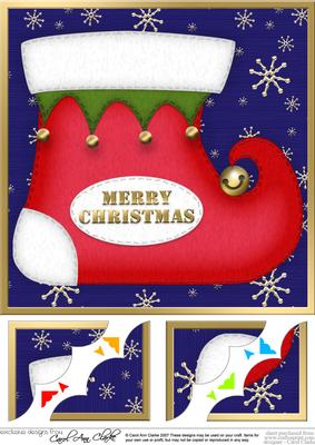 8 x 8 Xmas Stocking Scalloped Corner Topper