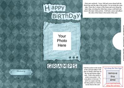 Add a Photo Birthday Gramps with Easy Fold Frame
