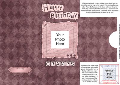 Add a Photo Birthday Gramps with Easy Fold Frame