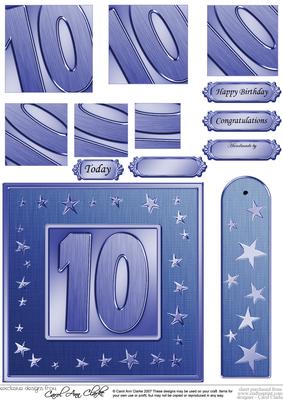 10th Bright Metallic Age Quick Card with Twisted Pyramage