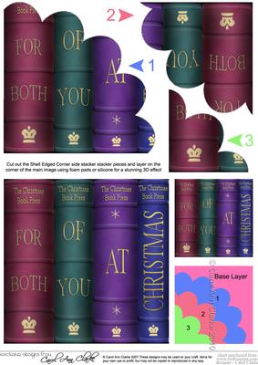 Merry Christmas Books Both of You Shell Edged Corner Stacker