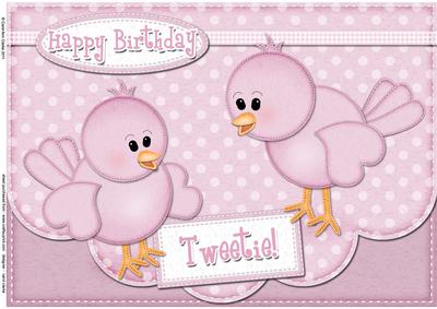 A4 Little Birdie Felties Card Topper