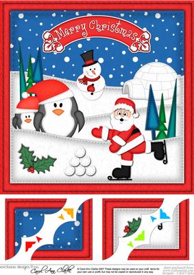 8 x 8 Xmas Friends Scalloped Corner Topper
