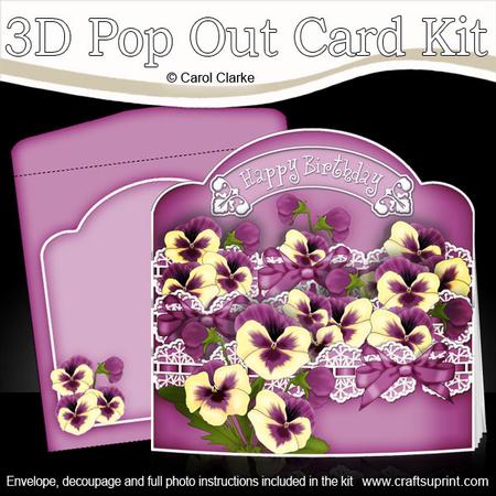 3D Pansies and Lace Pop Out Card Kit