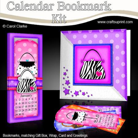 Handbags Everlasting Calendar Bookmark Gift Set N Quick Card